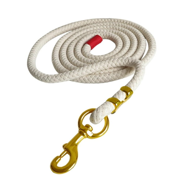 Cuerda de caballo trenzada para perro, oveja, mascota, cuerda de obediencia, rienda larga, correa de caballo, línea de estocada, broche de latón 35m beis