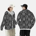 thumbnail image 2 of Sun Protection Hoodie Jacket - Exotic Black White Line Skull Sun Shirts For Men Women Long Sleeve With Pocket Lightweight Outdoor, 2 of 2