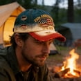 thumbnail image 4 of Men's and Women's Vintage American Adjustable Sun Hat - Distressed Commemorative Anniversary Outdoor Casual Cap for Hiking Fishing Beach Red (1 Pcs), 4 of 4