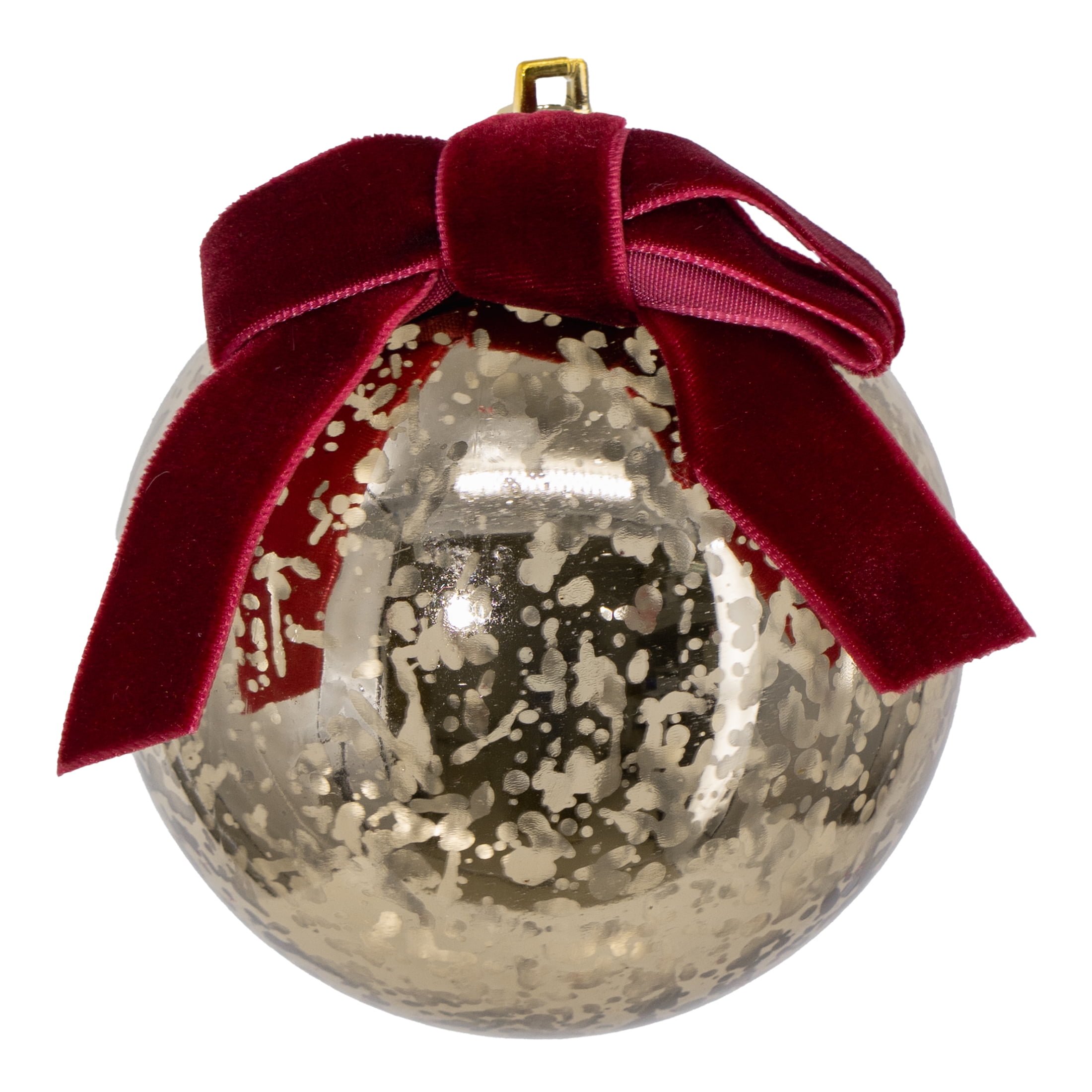 My Texas House 6-Count Gold Mercury-Style Shatterproof Christmas Ornaments, 3"
