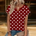 thumbnail image 2 of Ashirexll Short Sleeve Shirts for Women, Fashion V-Neck Short Sleeve Printed T Shirts, 2 of 6