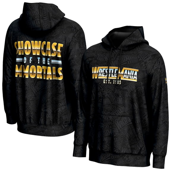 Men's ProSphere Black WrestleMania Celebration Pullover Hoodie