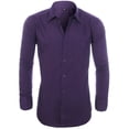 thumbnail image 3 of XDZJLR Chemise Homme Décontractée Business Couleur Unie Col à Revers Manches Longues, 3 of 3