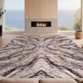 thumbnail image 2 of Design&I 2'x3' Washable Accent Rug Abstract Blush Veined Bordered Detail Swirls Gilded Cracked Pink Flowing Dynamic for Kitchen, Pet Station, Friendly & Non-Slip Built-In Grip, 2 of 7