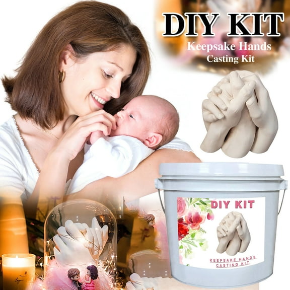 DIY Silicone Mould,DIY Keepsake Hand Casting Kit - Complete Plaster Molding Set for Couples & Family, Create Hand Holding Sculptures, Valentine’s Day, Wedding Anniversary Gift