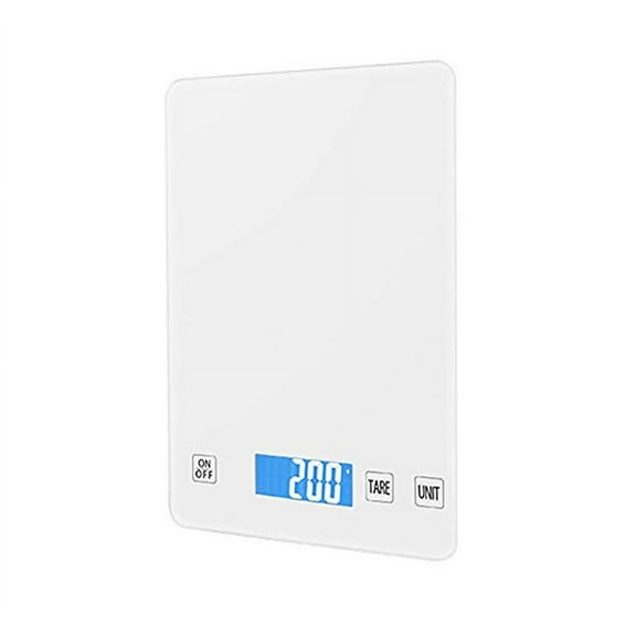 Lyfejoy Digital Kitchen Scale in Elegant White Tempered Glass High Precision Function Sensors with Low Error Tolerance Measures up to 20kg “44lbs"