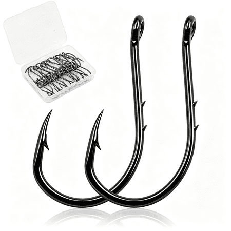 BESTSKY 50/100Pcs Octopus Baitholder Hooks Circle Hooks for Freshwater | Double Barbed High Carbon Steel Offset Wide Gap Live Bait Bait Holder Hook for Worms Minnows Shrimp Size 8-5/0