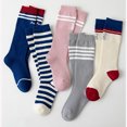 thumbnail image 4 of Hpapadks Baby Socks Fashion Stripe Knee High Cotton Cute School Sports Socks Grey 6-8 Years, 4 of 4