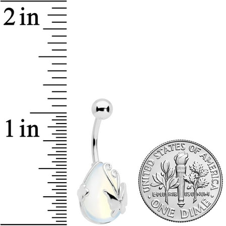 Body Candy Womens 14G 316L Stainless Steel Navel Ring Piercing Clear Wrap Butterfly Belly Button Ring