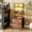 Rustic Brown, variant on Satifur Tall LED Nightstand,Bedside Table with Charging Station,2 Fabric Drawers & Shelfs for Bedroom Living Room,Black Oak
