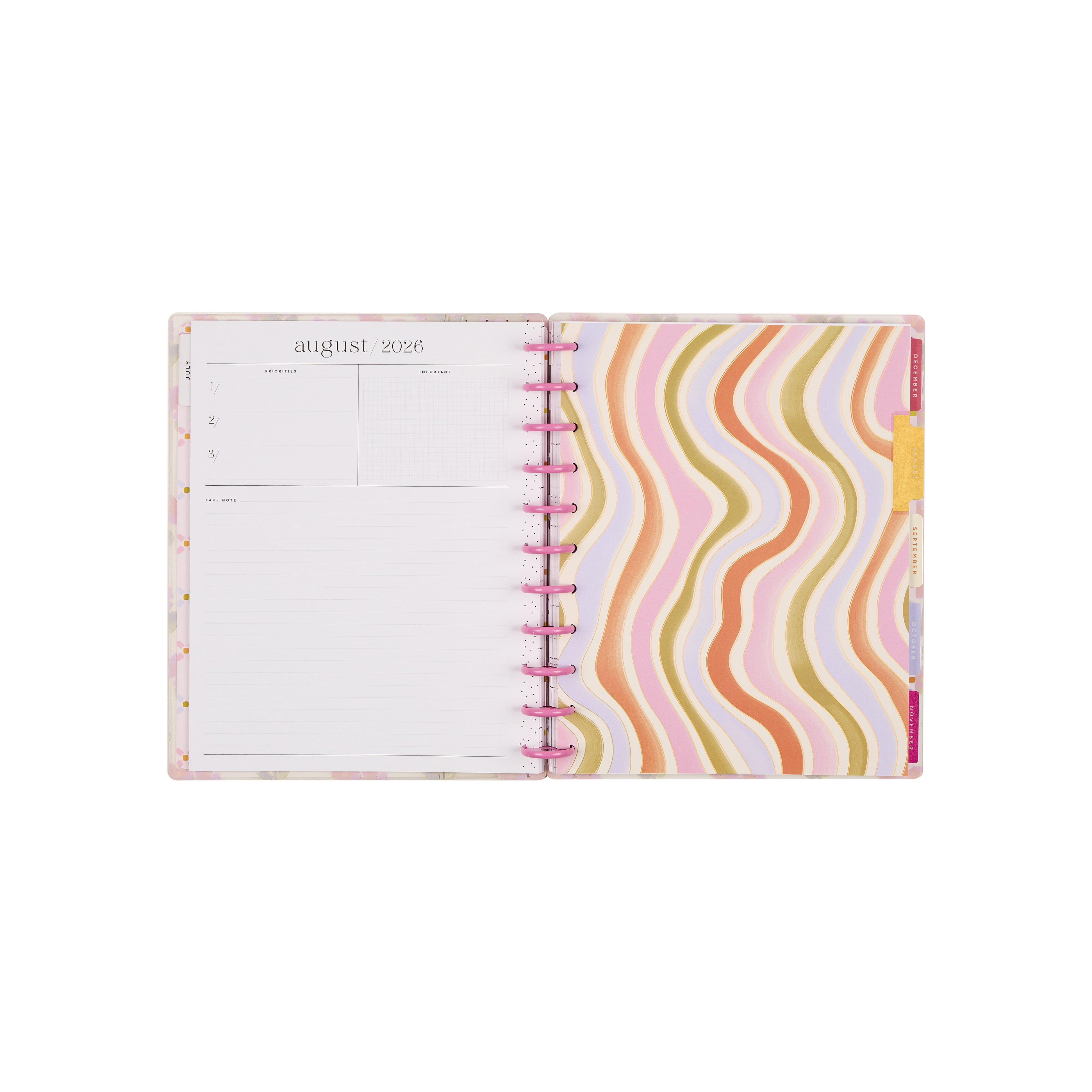 Happy Planner Sunshine Blooms Dated 12-Month Planner, July 2026 – June 2027, Big Size, Horizontal Layout, Disc-Bound, 3 Bonus Months, 2 Sticker Sheets, 8.5" x 11"
