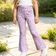 thumbnail image 4 of TIREOW Girls Leopard Print Flare Pants Elastic Waist Stretchy Trousers Fashion Casual Flared Leg Pants for Daily Wear, 4 of 4