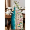 thumbnail image 2 of Summer Beach Coastal Burlap Cotton Table Runner 18x72 Inches Long, Slippers Palm Leaf Shells Coral Farmhouse Table Runners, Outdoor Dining Tablecloths Decor for Baby Shower/Party/Wedding, 2 of 6