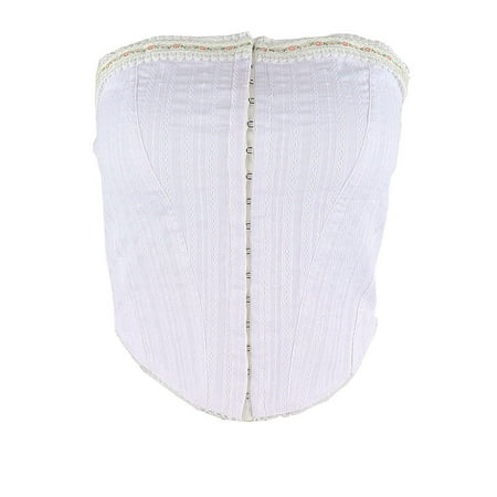

Franhais Women Summer Sexy Waist Corset White Off-the-shoulder Bodycon Tube Tops Big Girls Size S to L