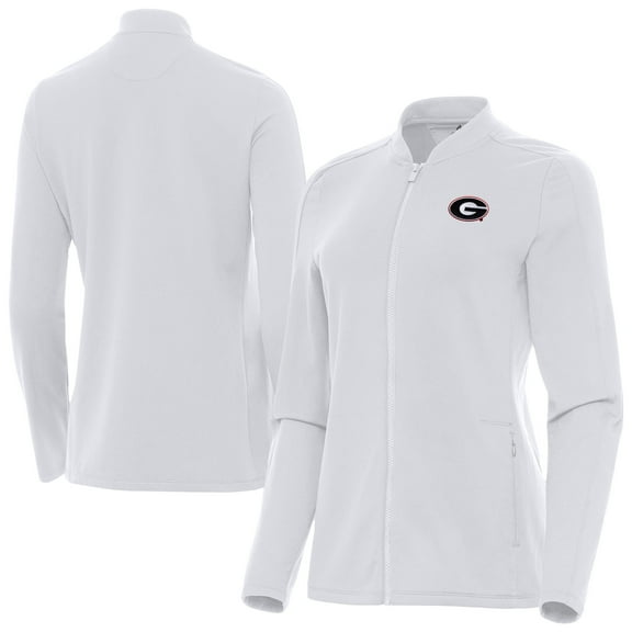Women's Antigua  White Georgia Bulldogs Continual Full-Zip Jacket