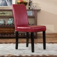 thumbnail image 4 of Roundhill Urban Style Solid Wood Leatherette Parson Chair in Red(Set of 2), 4 of 7