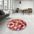 thumbnail image 4 of Ahgly Company Machine Washable Indoor Round Transitional Crimson Red Area Rugs, 8' Round, 4 of 7