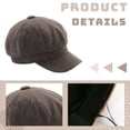 thumbnail image 3 of Gorra de vendedor de periódicos para mujer, boina con visera, suave, de 8 paneles, estilo vintage, gorra octogonal para taxista, para mujeres y niñas, 3 of 5