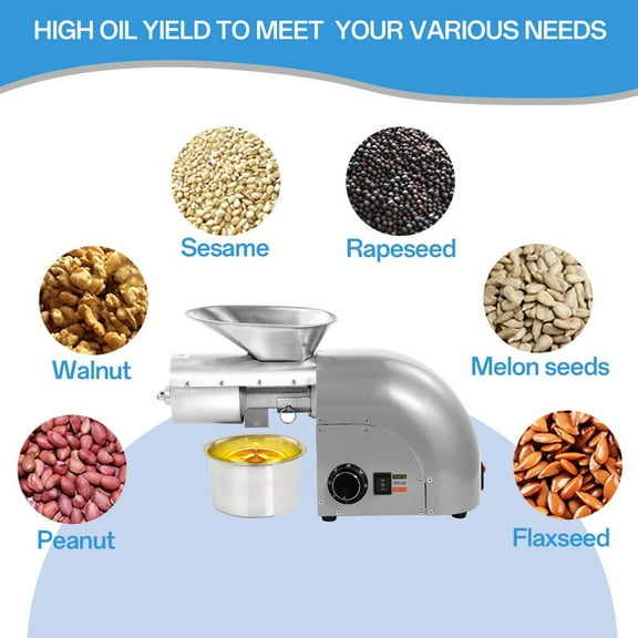 Flroha Cold Press Oil Extractor 1800W Automatic Oil Presser Cold Hot Press Stainless Steel Hot Olive Oil Press Machine For Home Commercial Use Coconut Cocoa Beans compatible