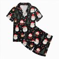 thumbnail image 5 of sdbrld Kids Girls Christmas Pajama, 2Pcs Soft Stretch Button Down Pjs Short Sleeve Sleepwear and Shorts Matching Set Sizes 12-13 Years, 5 of 5