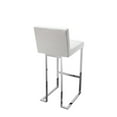 thumbnail image 4 of Pemberly Row 30" Modern Faux Leather & Polished Steel Bar Stool in White, 4 of 5