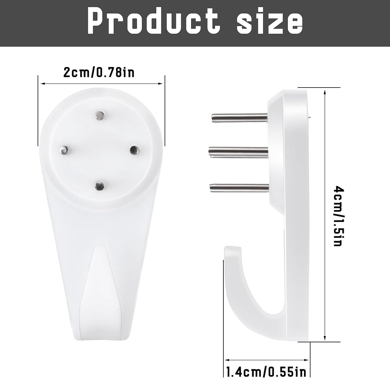 JJEAN-50 Pack Concrete Wall Hooks - Picture Hangers with Invisible Nails, Attach to Stucco, Cinder Block, Cement & More