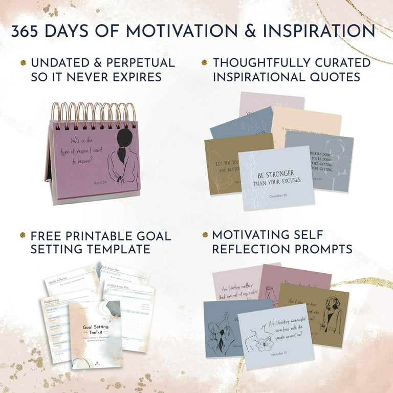 RYVE Inspirational Desk Calendar - Motivational Flip Calendar with Quotes -  Motivational Desk Calendar, Motivational Gifts for Women, Desk Gifts for  Women, New Job Gift, Daily Affirmations for Women 
