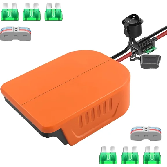 for Power Wheel Adapter for Black Decker 20V Li-ion Battery Fuse&Switch 14AWG