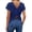 19# Dark Blue, variant on Women's Twist Backless Short Sleeve T Shirts Tops Round Neck Curved Hem Casual Workout Tee T-Shirts Black S