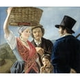 thumbnail image 2 of Jean Henri de Coene 14x12 Black Ornate Wood Framed Double Matted Museum Art Print Titled: Market Gossip (1827), 2 of 5