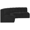 thumbnail image 6 of Bowery Hill Contemporary Black Boucle Fabric Modular Sectional, 6 of 8