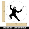 thumbnail image 2 of Fencer Holding Fencing Swords Self-Inking Rubber Stamp Ink Stamper - Brown Ink - Mini 1/2 Inch, 2 of 7