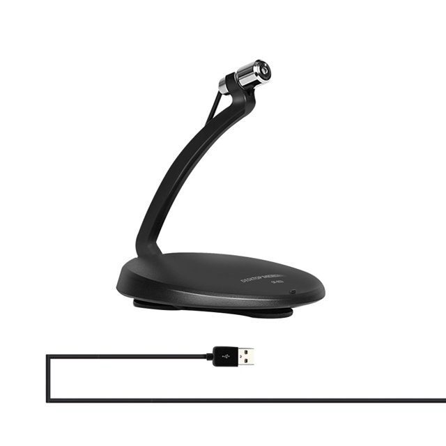 Condensador portátil Sonido Clip de corbata de escritorio 3.5 mm Micrófono Chat PC Computadora portátil Grabadora de voz USB Soporte Micrófono Jumpingount EL0362-00