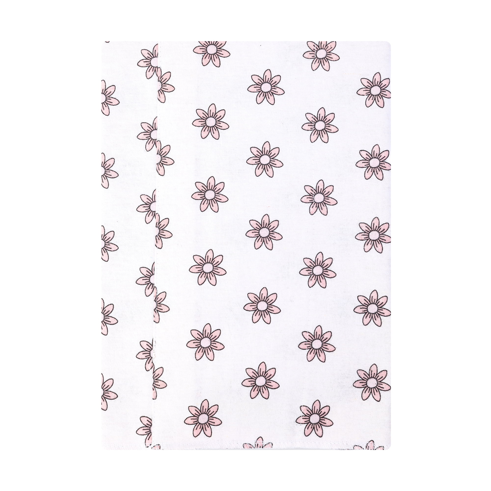 Hudson Baby Unisex Baby Cotton Poly Flannel Burp Cloths, Pink Mint Floral, One Size
