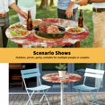 thumbnail image 6 of Elastic Fitted Round Tablecloth, Red Ombre Waterproof Stretch Table Cover for 55"-60" Tables, Gradient Abstract Art Vintage Washable Outdoor Tablecloths for Patio, Picnic, Camping, 6 of 9