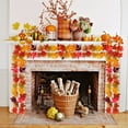 thumbnail image 5 of Hvmvliv Fall Garland 39.37in Fall Leaf Garland for Decor Artificial Autumns Leaves Vines for Thanksgiving Halloween Decor Fireplace Hanging Decoration Orange, 5 of 6