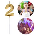 thumbnail image 3 of Tyeign Gold 3D Number 1 Birthday Candle Cake Topper for Boys Girls teen Party, Sparkle Wax Numeral Decoration for Wedding Anniversary, 1 × Number Candle, 3 of 8