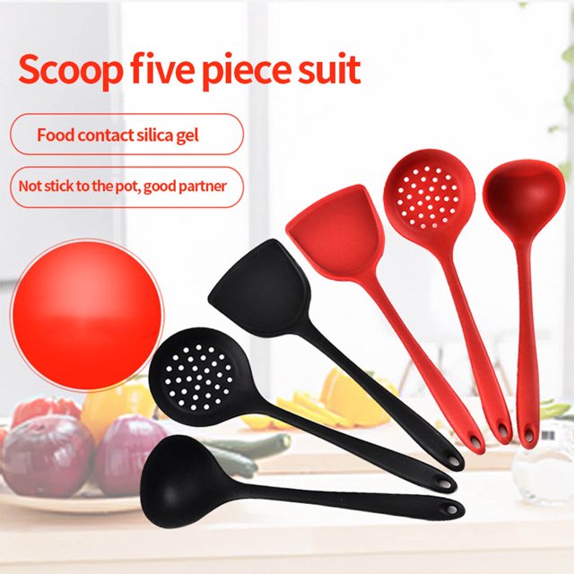 OUSITAID 5 Pcs/set Ustensiles de Cuisine Cuisson Cuisson Silicone Antiadhésif Spatule Racloir Tourneur