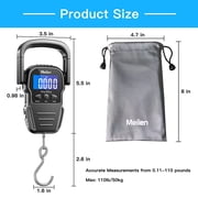Electronic luggage scale, Mmgoqqt, 50 kg/110 lbs, Silver