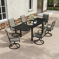 thumbnail image 2 of Boyel Living 7 Piece Outdoor Patio Dining Set, Outdoor Textilene Dining Chairs with Extendable Dining Table Metal Furniture Set for 8-Person, Black&Gray-Brown, 2 of 5