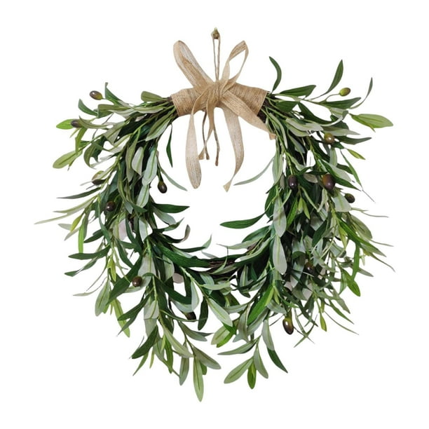 Guirnalda de olivo artificial, adorno colgante, guirnalda verde, plantas de primavera 45cmx43cm