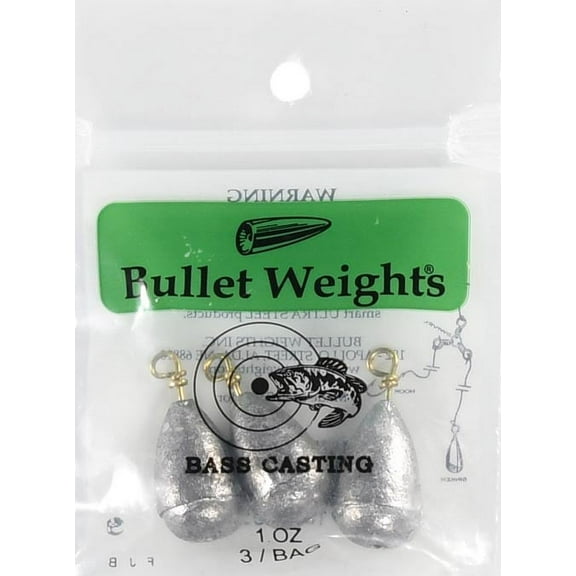 Bullet Weights® SS4-24 Lead Bass Casting Size 4, 1 oz Fishing Weights