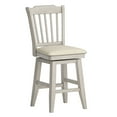 thumbnail image 3 of Weston Home Sheena Wood Slat Back 24-inch Counter Height Swivel Stool, Antique White, 3 of 6