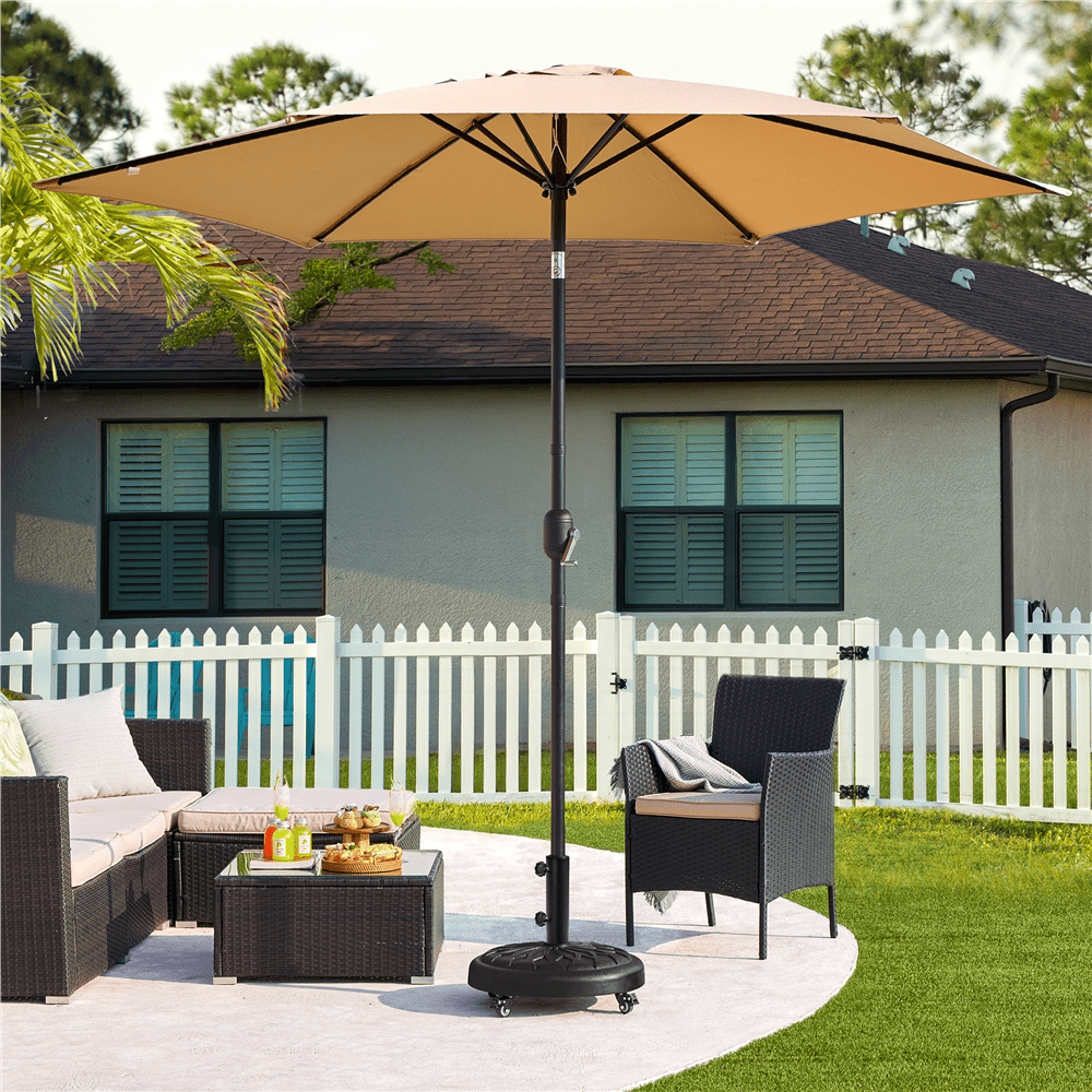 Renwick 20" Heavy Duty Patio Market Umbrella Base with Castors, Black