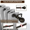 thumbnail image 5 of 1" Single Curtain Rod for Windows 66"-120",Heavy Duty and Adjustable Length Curtain Rod with Round Ball Finial Easy to Install,Bronze, 5 of 10