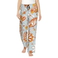 thumbnail image 1 of Fotbe Retro Floral Butterfly Pantalones de Pijama para Mujer, Pantalones de Dormir, Pantalones Pj con Cordón y Bolsillos-Medium, 1 of 6
