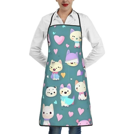 

Cute Little Fox Stain Resistant Apron Unisex Apron 1 Pocket In The Middle Suitable For Kitchen Cooking Waitress Chef Grill Apron.