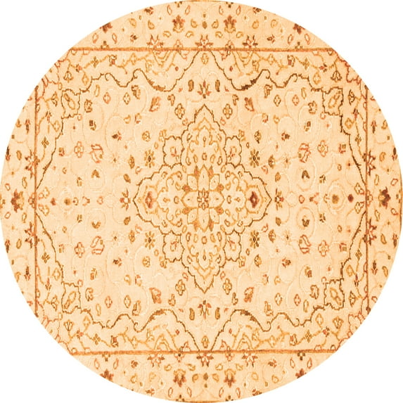 Ahgly Company Indoor Round Persian Orange Traditional Area Rugs, 4' Round