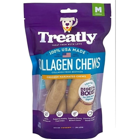 Treatly 94983001581 6 in. USA Collagen Twists Dog Treats, Chicken - Pack of 2