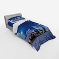 thumbnail image 2 of Ambesonne Urban Bedding Set 3 Pcs, Hong Kong Skyline Night, Twin, Purplegrey Royal Blue, 2 of 2